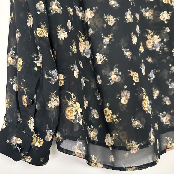 The Kooples Ditsy Floral Button Down Blouse Sheer - Picture 7 of 10